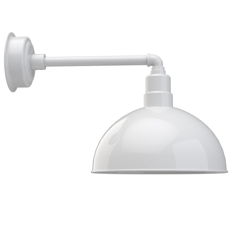 Luminaire de grange d’extérieur, Blanc, H 13,87 po x l 14 po x P 23,5 po