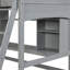 Lit mezzanine simple gris - configuration pratique d'un bureau et d'une étagère