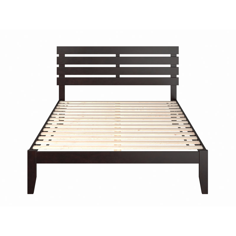 Giga Premium Wood Farmhouse Platform Bed, Queen, Espresso