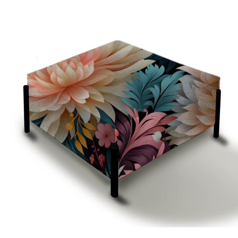 Grand repose-pieds carré multicolore Playful
