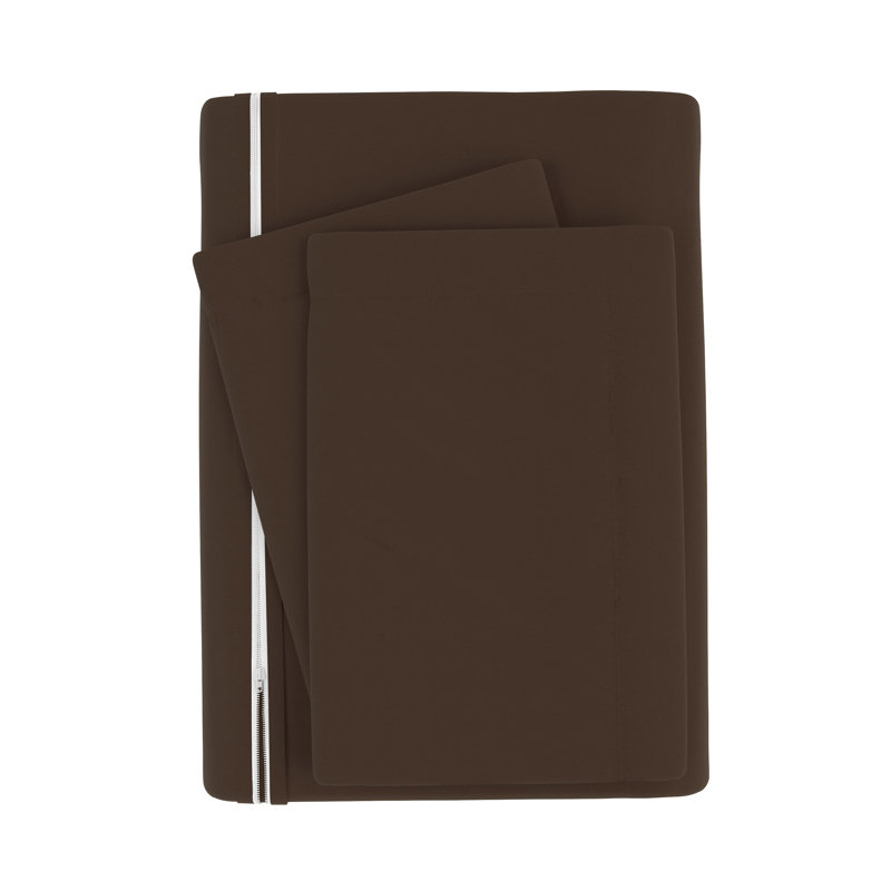 Chocolate Brown Ultra Soft Microfiber Queen Duvet Cover Set