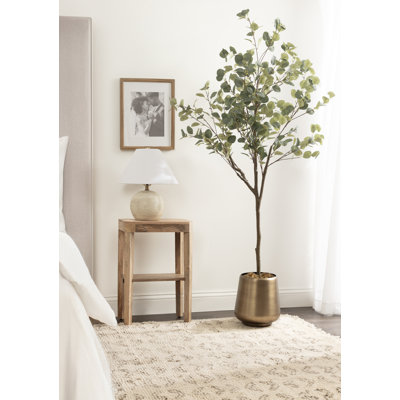 Eudora Modern Faux Eucalyptus Tree with Nursery Pot and Bagged Moss
