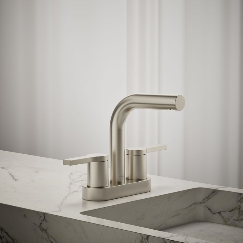 Elate Centerset Bathroom Sink Faucet 0.5 GPM, Brushed Nickel