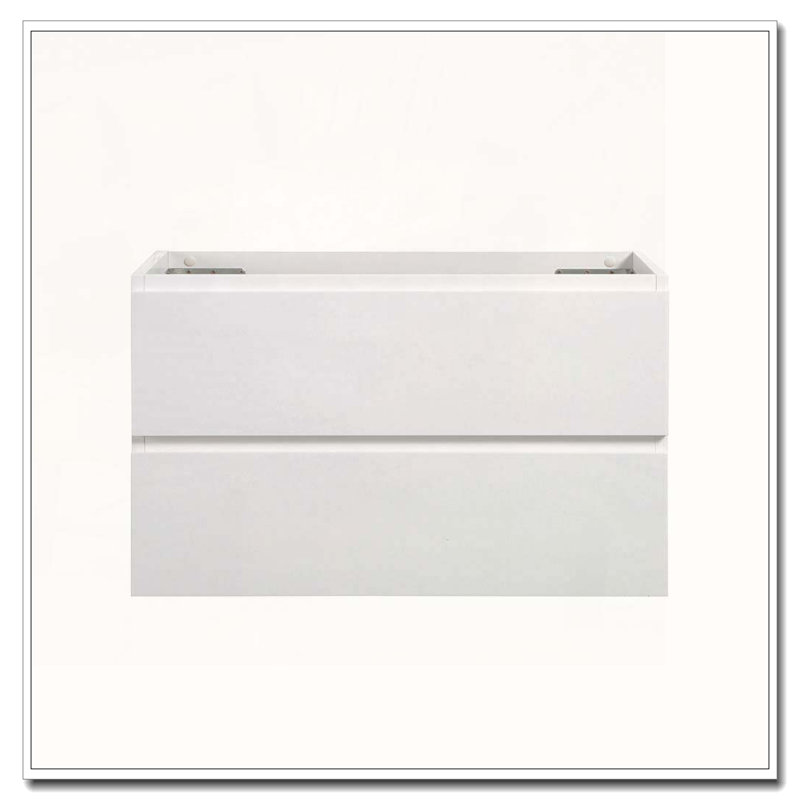 Wall Mount Cabinet With Two Pre Assembled Eco Friendly Drawers, White