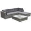 Ensemble de meubles de jardin en rotin PE gris