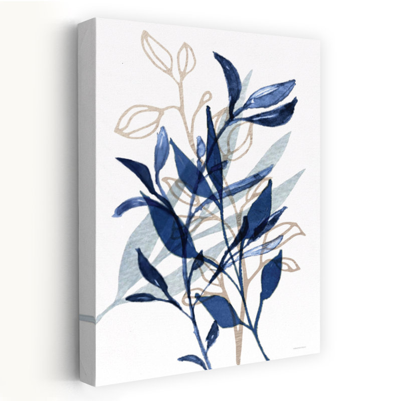 Botanical Blues I, paysage contemporain abstrait, art naturel, H 60 po x l 40 po