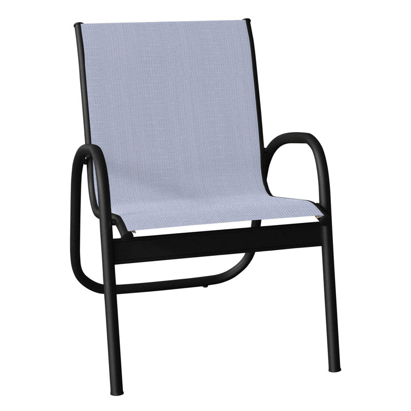 Fauteuil de patio Gardenella, Noir texturé, Bleu marine Momentum