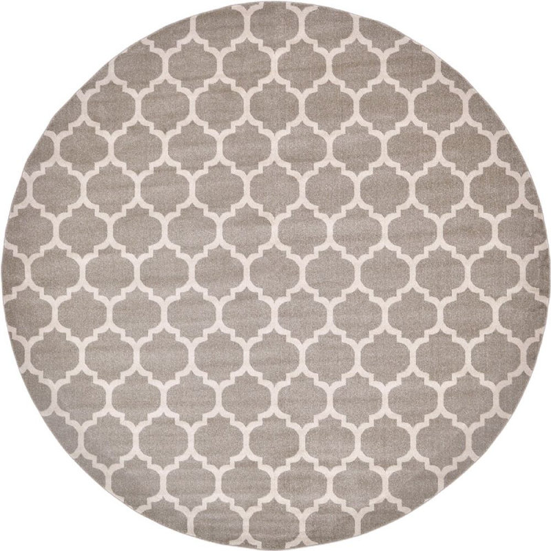 Tapis beige Cohleen, Rond 12 pi 2 po