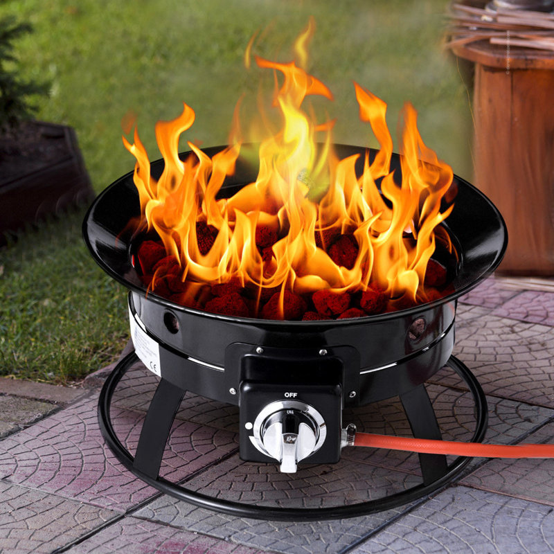 Easley Round Steel Propane Smokeless Fire Pit