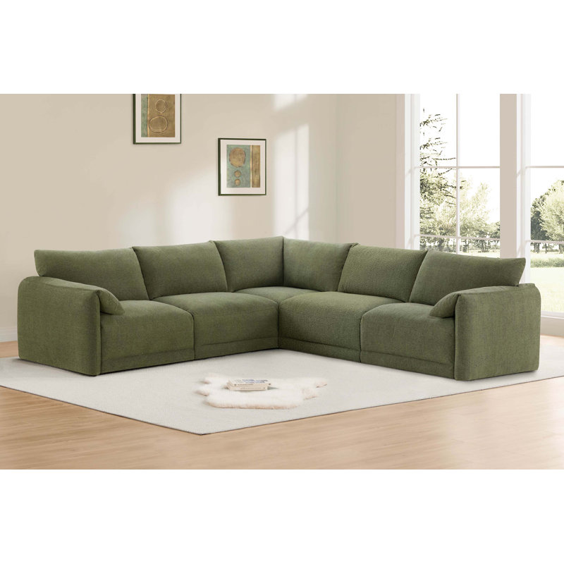 Canapé modulaire 115 pièces 5 pièces Boucle, Boucle verte 