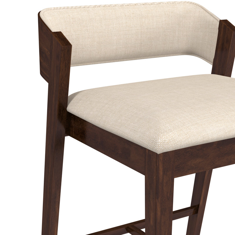 Halfeti Wood Counter Height Stool, Walnut/Brown