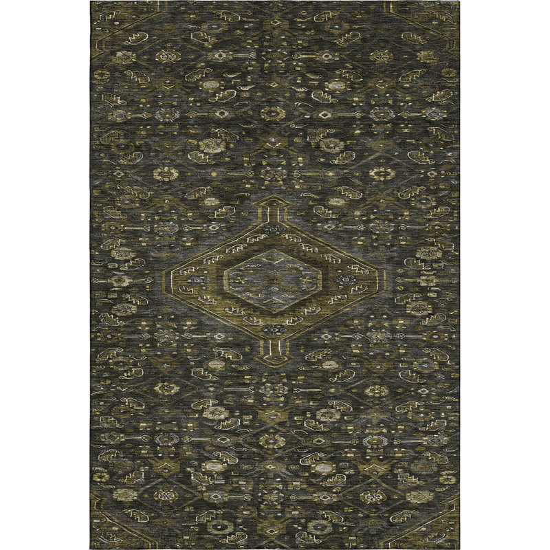 Premium Machine Washable Barry AMF1225 Medallion Rug, Rectangle 2'6" x 3'10"