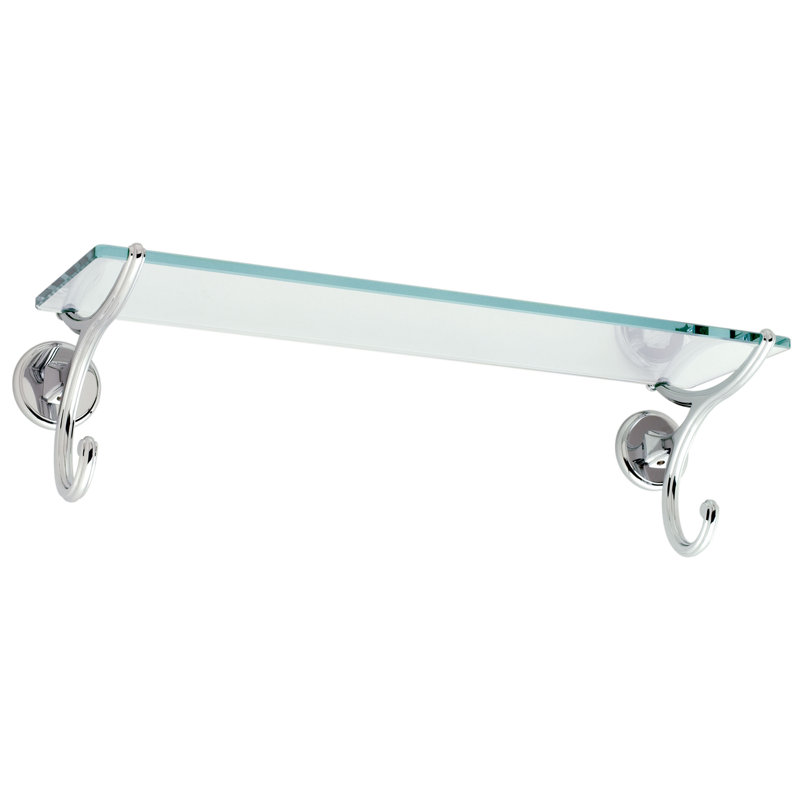 Circe Bracket Shelf with Towel Bar, 5.3" H x 24" W x 6" D