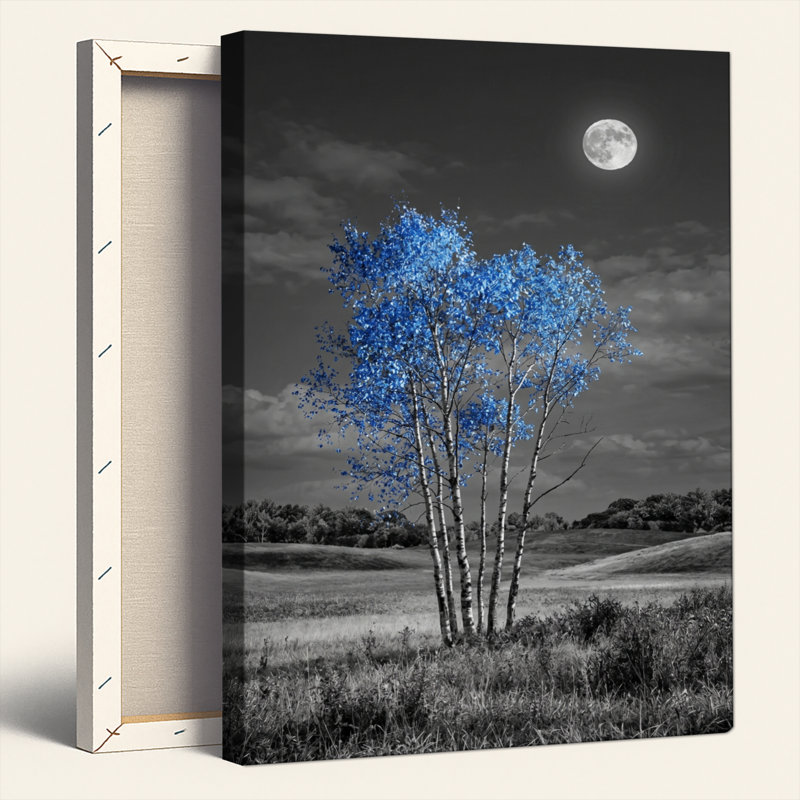 Ensemble de 1 tableau sur toile Blue Moon, 24"H x 18"W, Wrapped Canvas