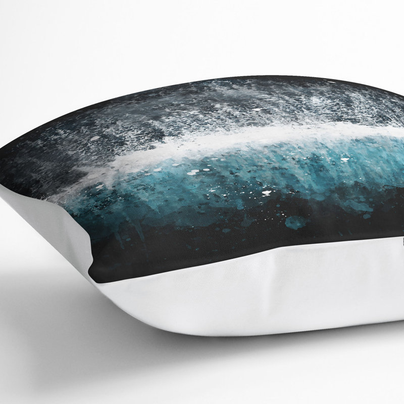Forest Reflecting in Lake Louise Paint Splash Cushion with Filling, White, 55cm H x 55cm W x 20cm D