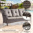 Todmorden 6-Piece All-Weather Wicker Rattan Square Fire Pit Table Conversation Set With Swivel Gliders-1838585615-1838585610