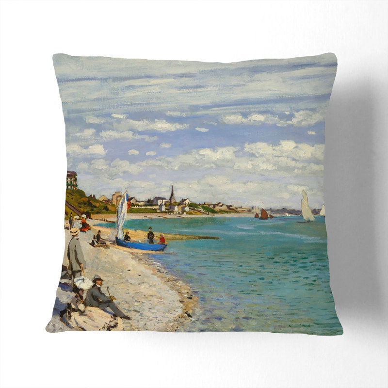Regatta At Sainte-Adresse Square Throw Cushion, 40cm H x 40cm W x 15cm D, Stone