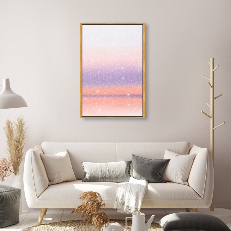 Peach Coastline Print by Oliver Gal, 37"H x 25"W, Gold Floater Frame