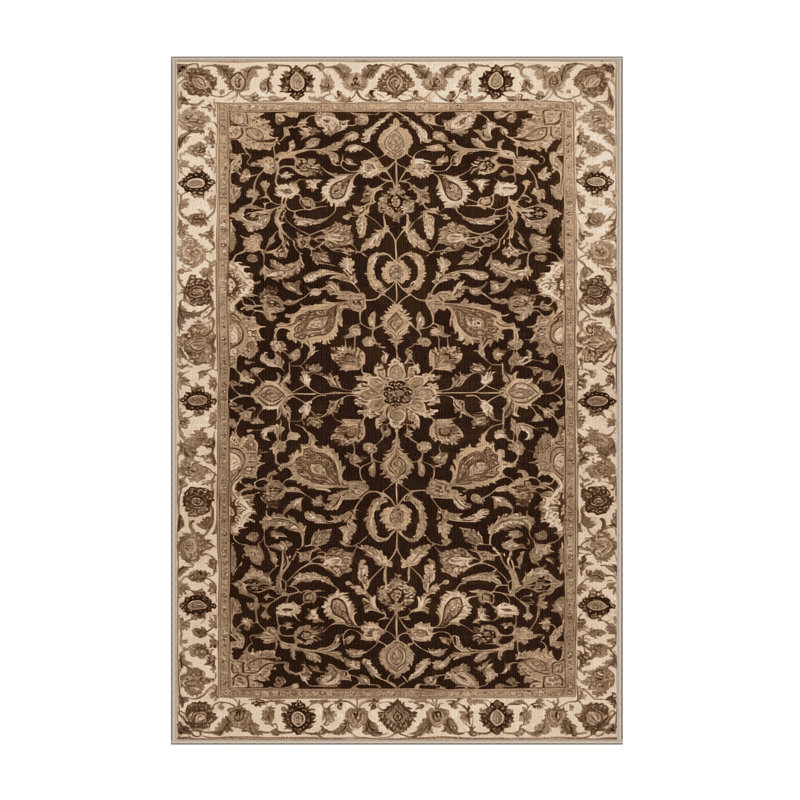 Tapis brun lavable à la machine, Rectangle 5 pi x 8 pi