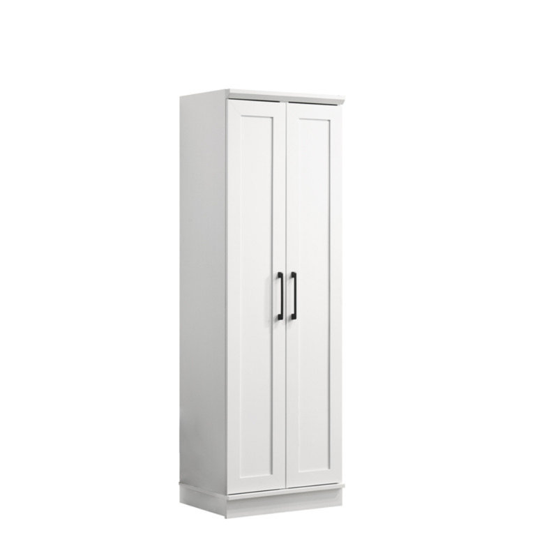 Armoire de rangement blanche avec panneau encadré Evelyn