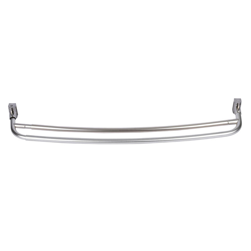 Adjustable Brushed Nickel Double Curved Wall Mounted Shower Rod