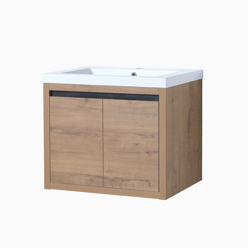 Armoire de salle de bain avec lavabo, portes à fermeture en douceur, fixation flottante, 24 po pour petite salle de bain, 24 po x 18 po (emballage KD), W128650530