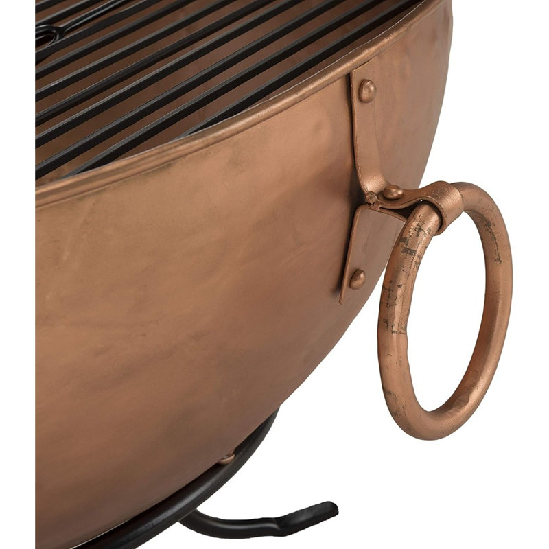 Bangkok Outdoor Fire Pit – Copper & Black Finish Wood Burning Fire Bowl For Patio, Backyard & Garden Outdoor Collection