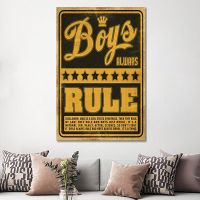 Boys Rule - Wrapped Canvas Print