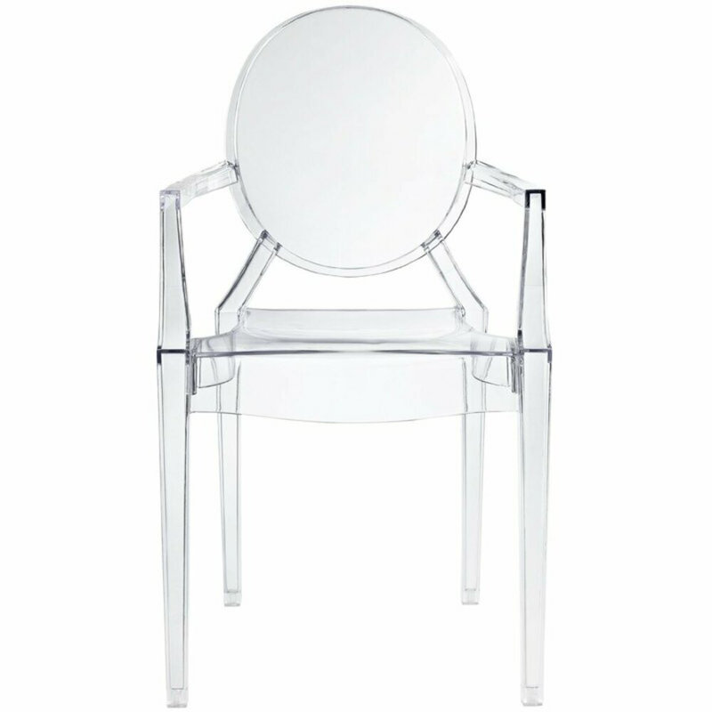  Chaise avec accoudoirs empilable King Louis, Transparent