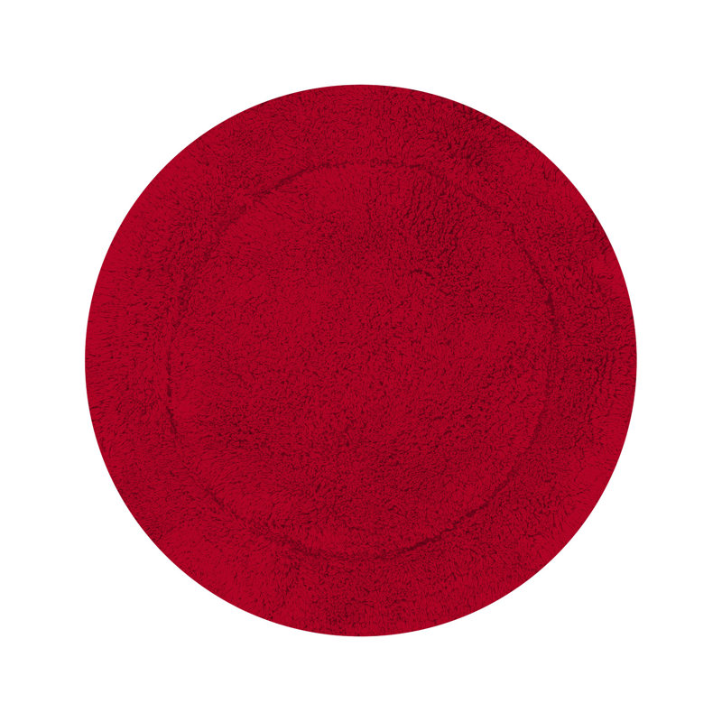 Tapis de salle de bain, Rouge, Rond 30 po