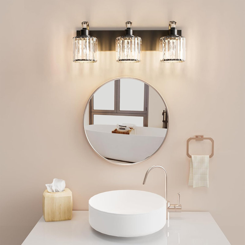 Appliques murales pour salle de bain, luminaire pour meuble-lavabo 3 lumières, Noir, noir, noir, noir