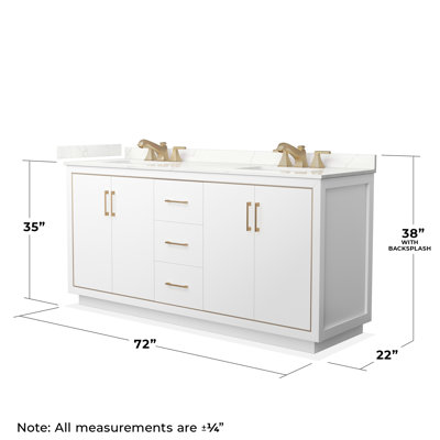 Meuble-lavabo double 72 po avec comptoir en quartz