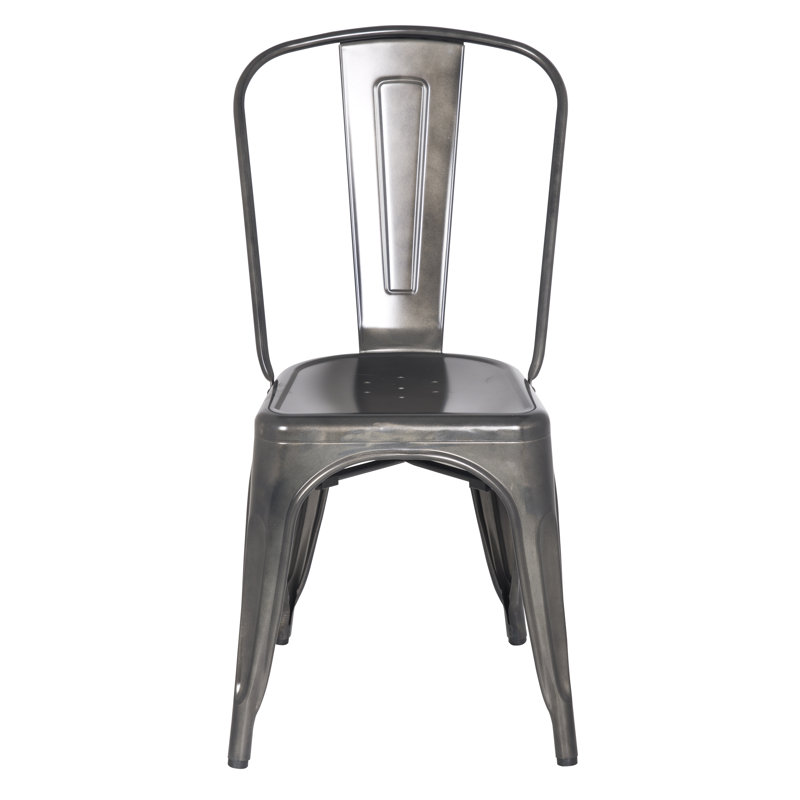 17.71'' H Upholstered Side Chair, Matt Gunmetal