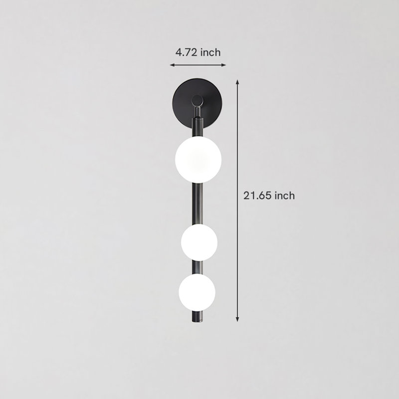 Applique murale dorée à 3 lumières Mord, Noir