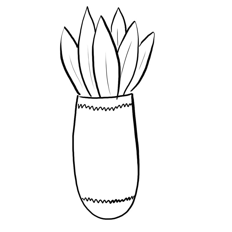 Tall Plant - Wrapped Canvas Painting, 30cm H x 30cm W x 3.8cm D
