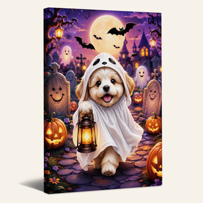 «Dog in Ghost», tenant une lanterne en Spooky