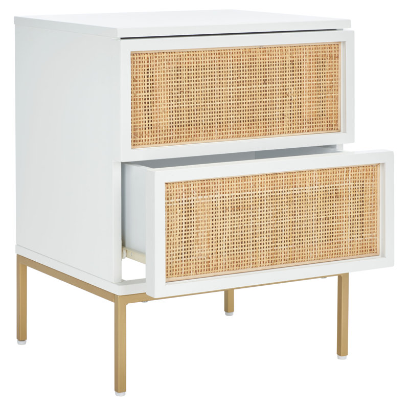 Prudhoe 18'' W Nightstand, Gold/White
