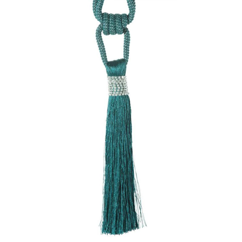 Brazil Fabric 10cm Curtain Tieback, Blue/Green