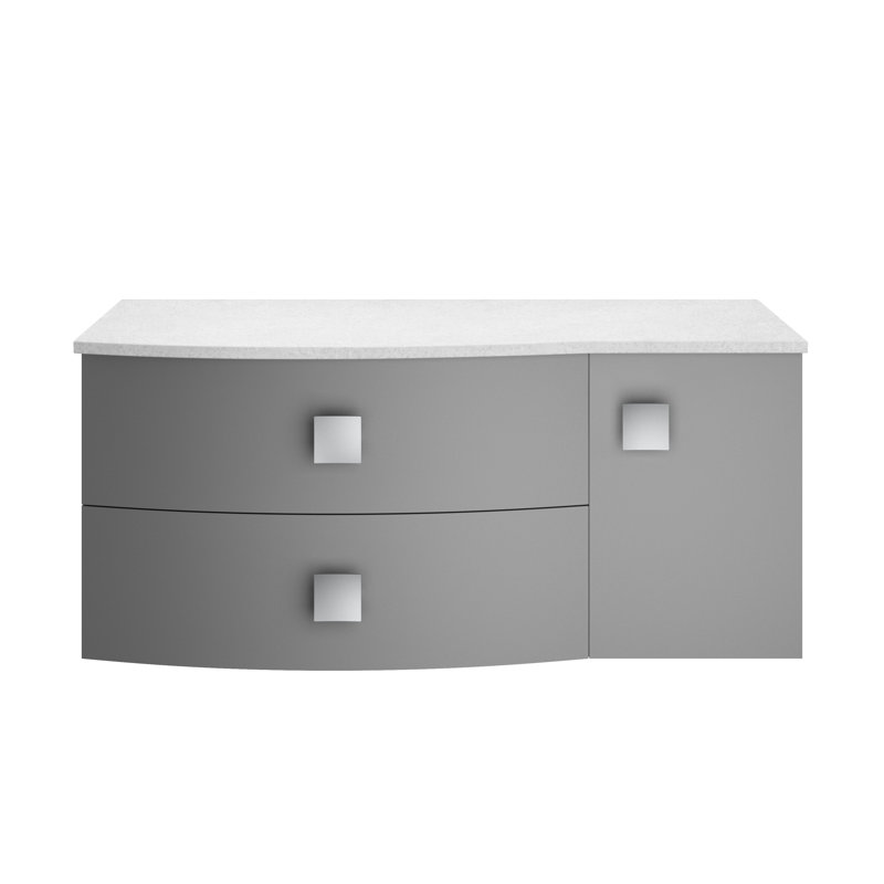 Sarenna 100cm Single Bathroom Vanity Base Only, Dove Grey