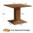 Square Bar Table, 39.4" H Wooden Bistro Pub Table With Metal Frame Footrest(Only Table)
