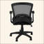 Chaise de bureau, hauteur réglable, pivotante, ergonomique, accoudoirs, bureau d'ordinateur, travail, filet noir, métal noir, contemporain, moderne