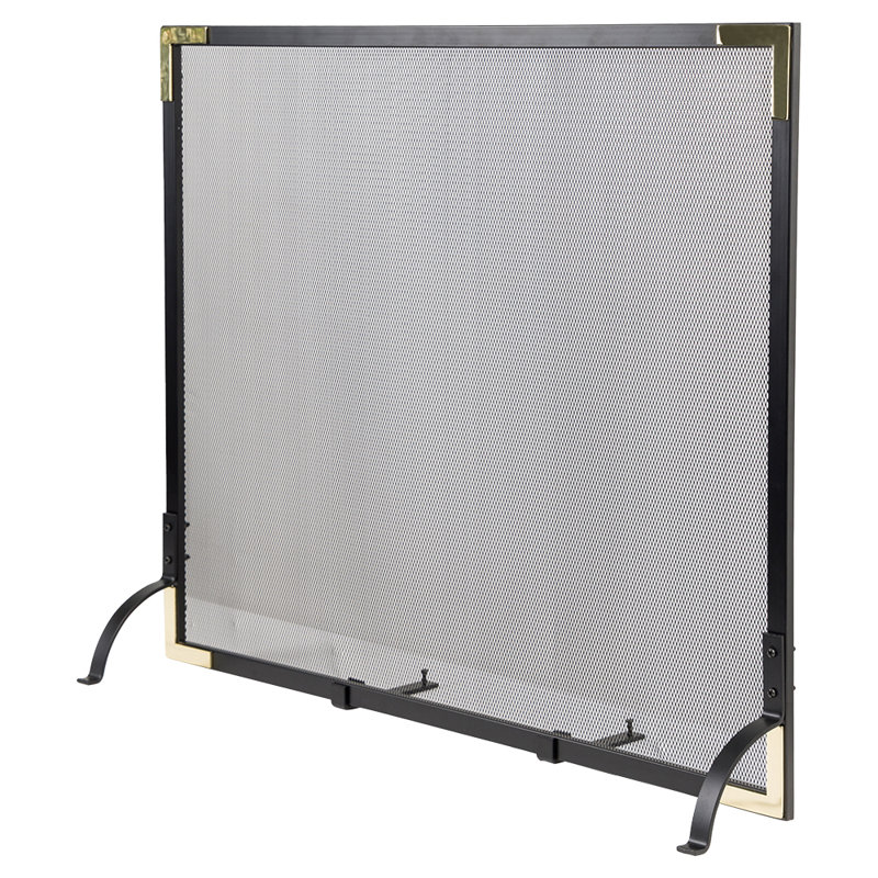 Modern Ember Cecilia Mesh Fireplace Screen with Durable Single Panel, Steel Frame