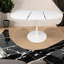 Table de salle à manger extensible moderne (table seule, sans chaises, plateau et pieds inclus), piètement tulipe en MDF blanc pour cuisine familiale