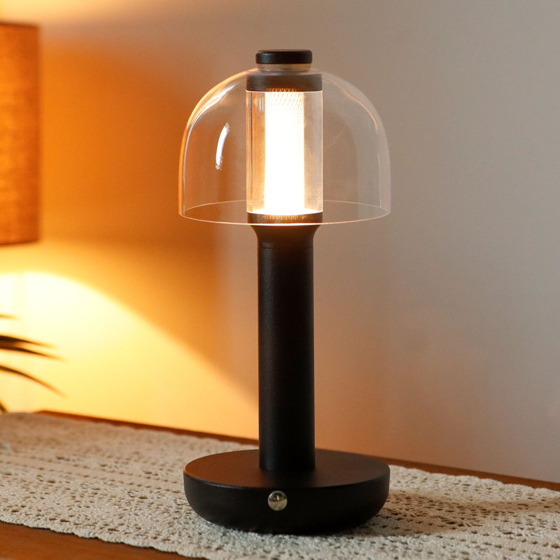 Ebern Designs Battery Operated LED Table Lamp, Black