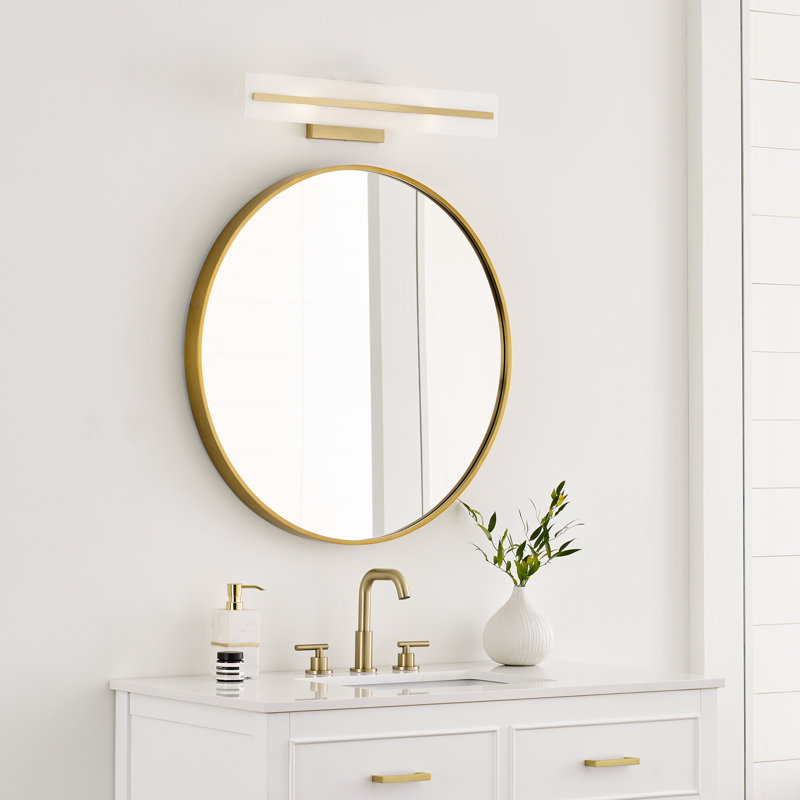Vanity Light, Satin Brass, 2, 7"H x 24"W x 4.88"D