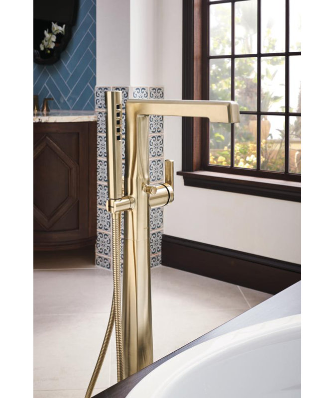 Levoir® Single-Handle Floor Mount Tub Filler, Luxe Gold
