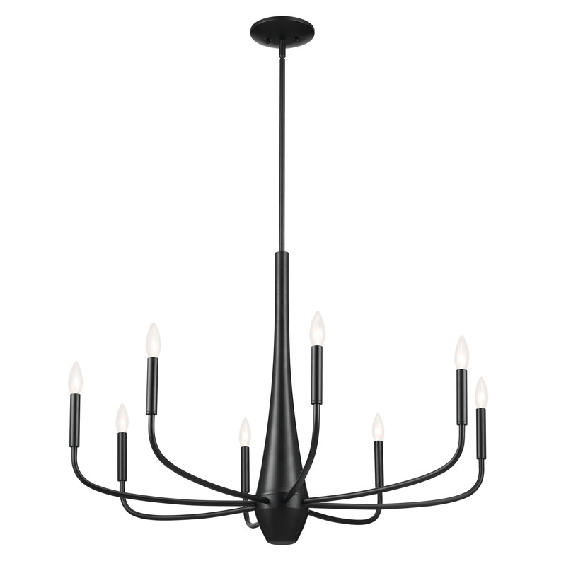 Lustre classique à 8 lumières Deela, Noir