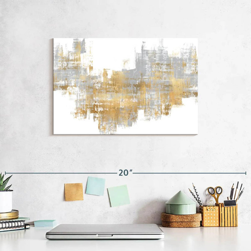 Avery Dynamic Gold On Grey II, 8" H x 12" W