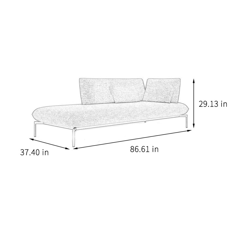 Chaise longue paresseuse unique, Orienté à droite