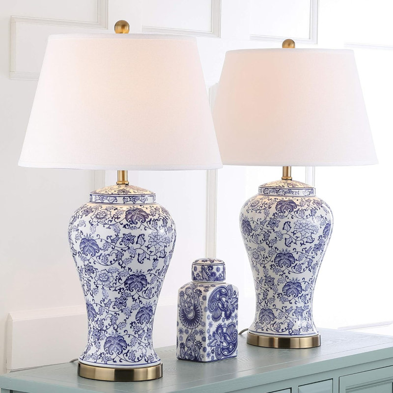 Ensemble de 2 lampes de table de 29 pouces pour le bureau à domicile et la table de chevet (ampoules DEL incluses)